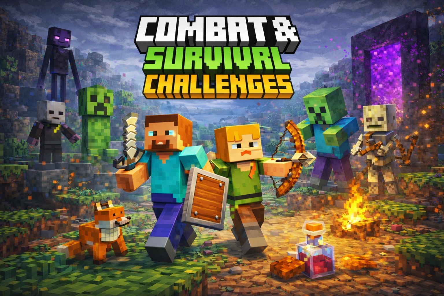 combat and survival challanges in minecraft apk