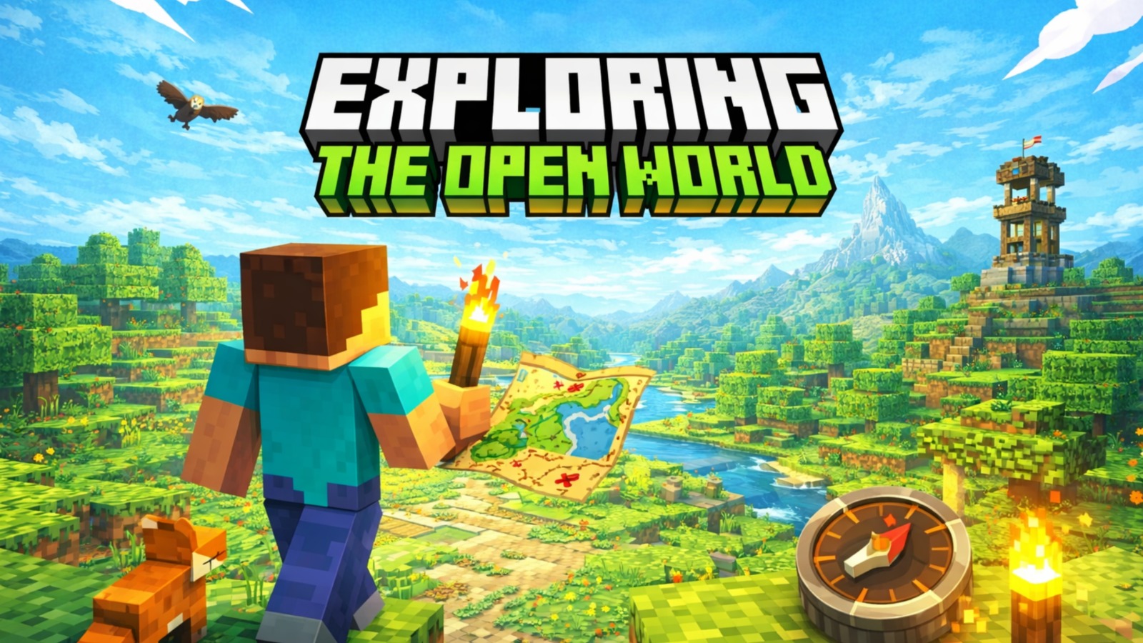 exploring the open world  in minecraft apk